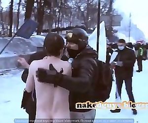 Naked Ukrainian protest CFNM..